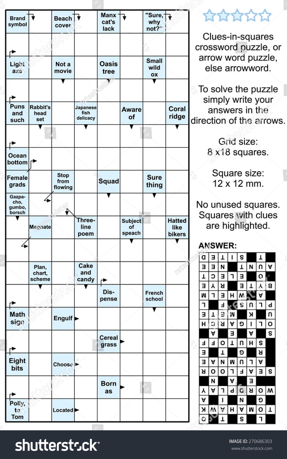 Clues in squares Crossword Puzzle Arrow Word Puzzle Stock Illustration 270686303 Shutterstock