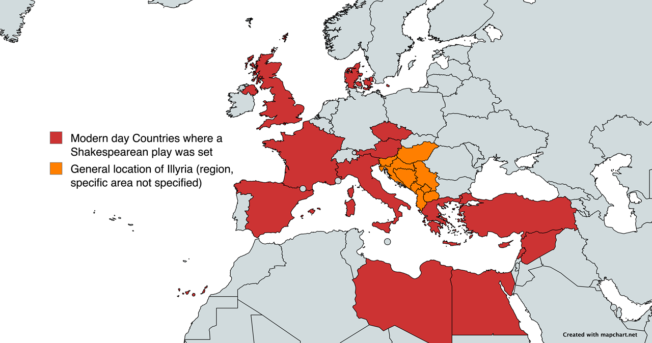 Countries That Have Been A Setting In One Of Shakespeare s Plays Brilliant Maps Countries That Have Been A Setting In One Of Shakespeare s Plays Brilliant Maps
