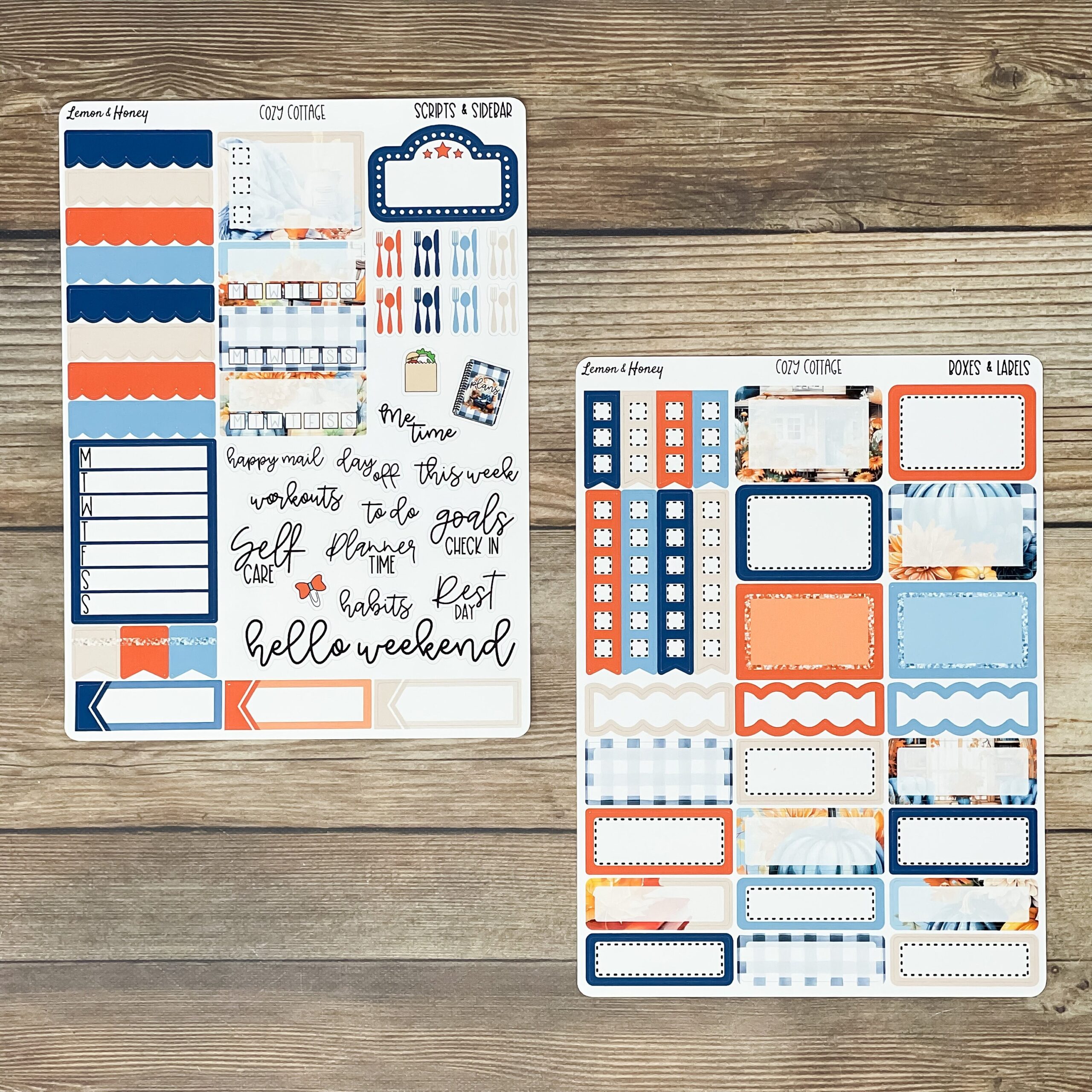 Cozy Cottage Vertical Weekly Planner Sticker Kit Etsy