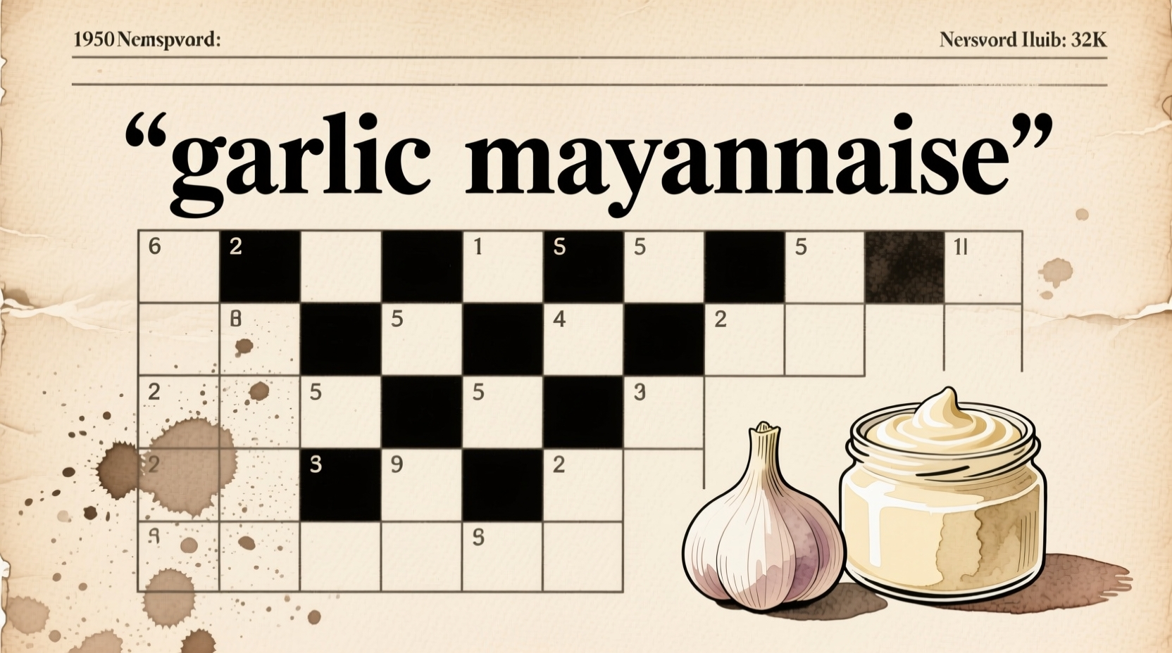 Crossword Answer Garlic Mayonnaise Is AIOLI 5 Letters 