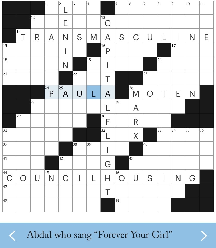 Crossword Politics Tempest