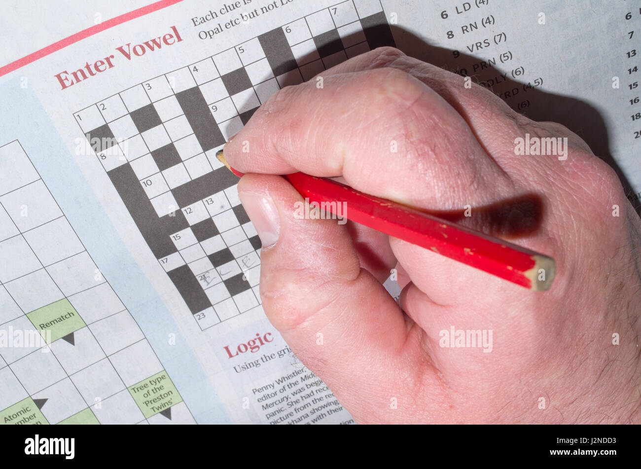 Crossword Puzzle Clues Clue Answers Answer Hi res Stock Photography And Images Alamy