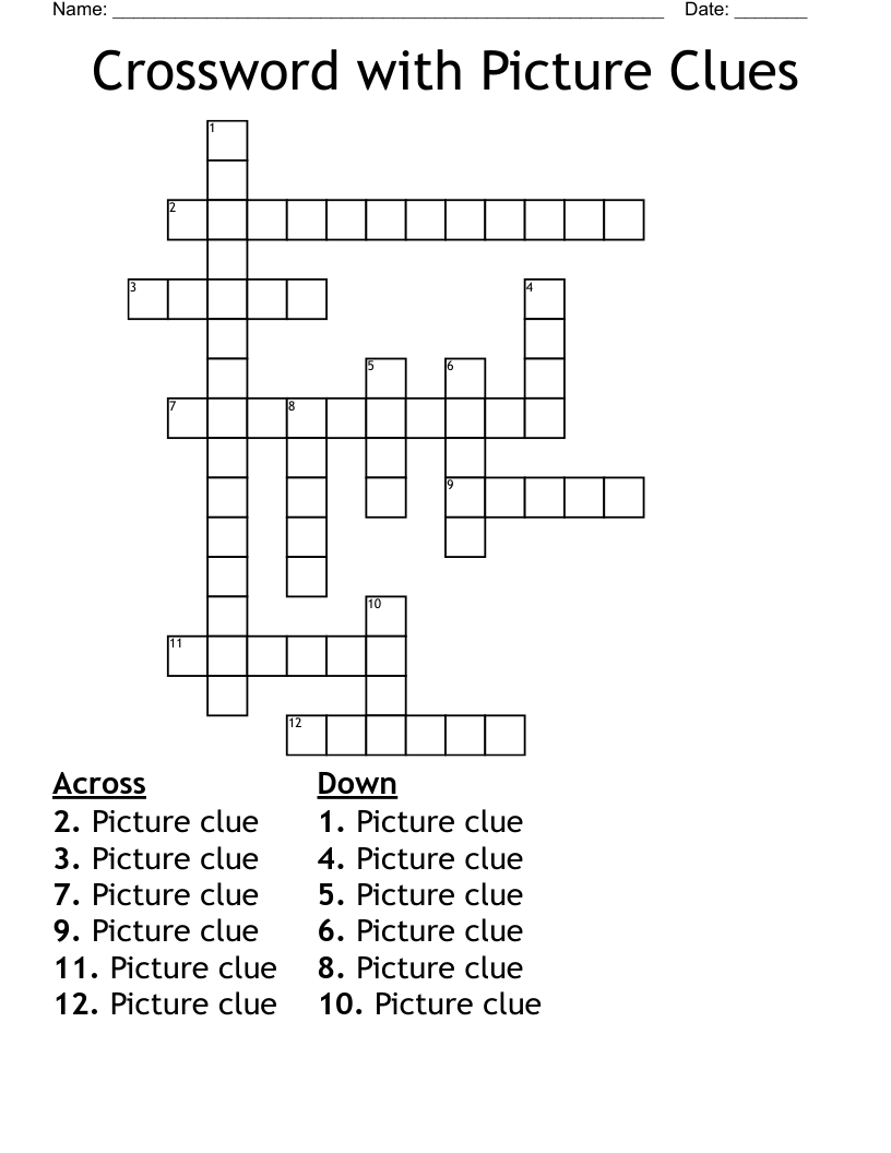 Crossword With Picture Clues WordMint