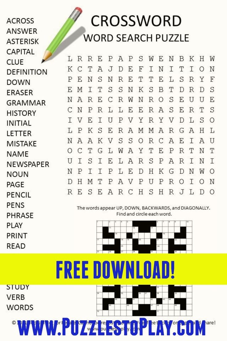 Crossword Word Search Puzzle Crossword Word Search Puzzle