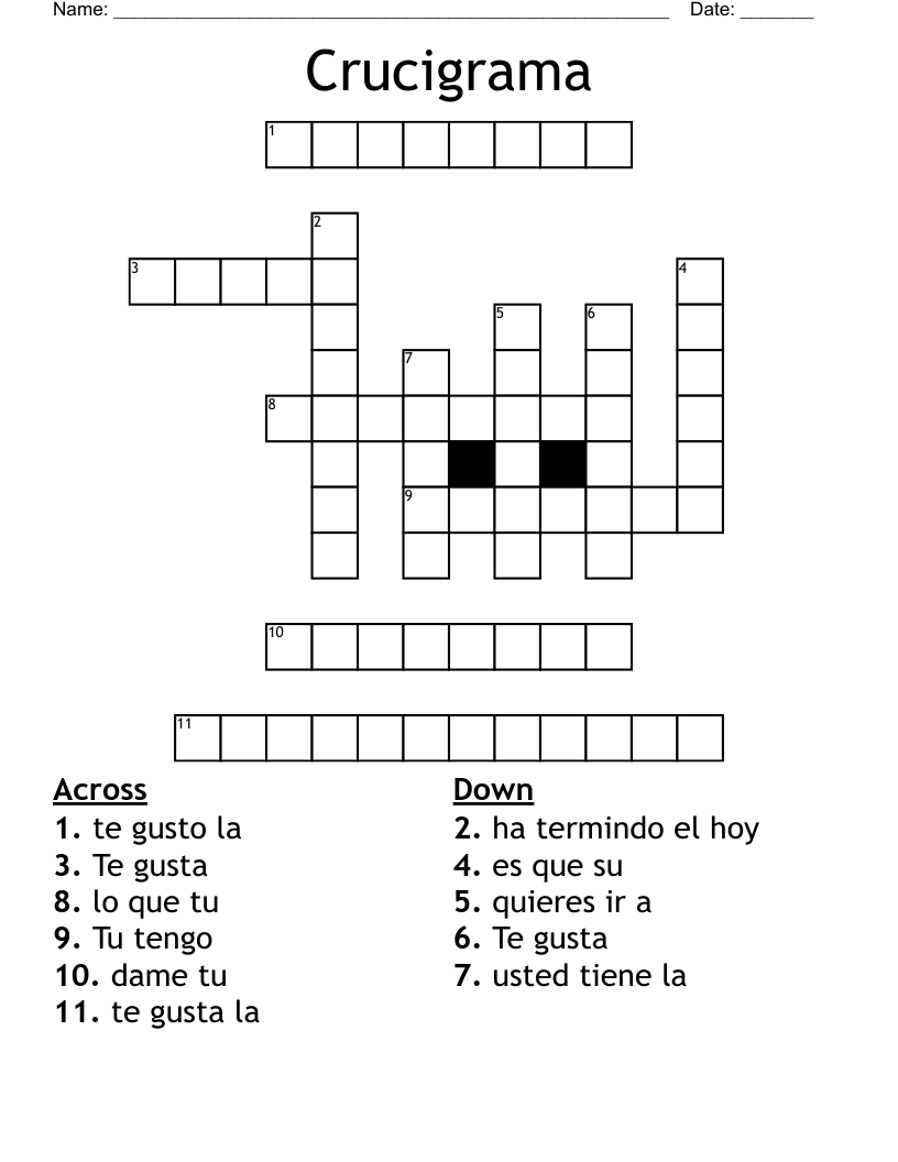 Crucigrama Crossword WordMint