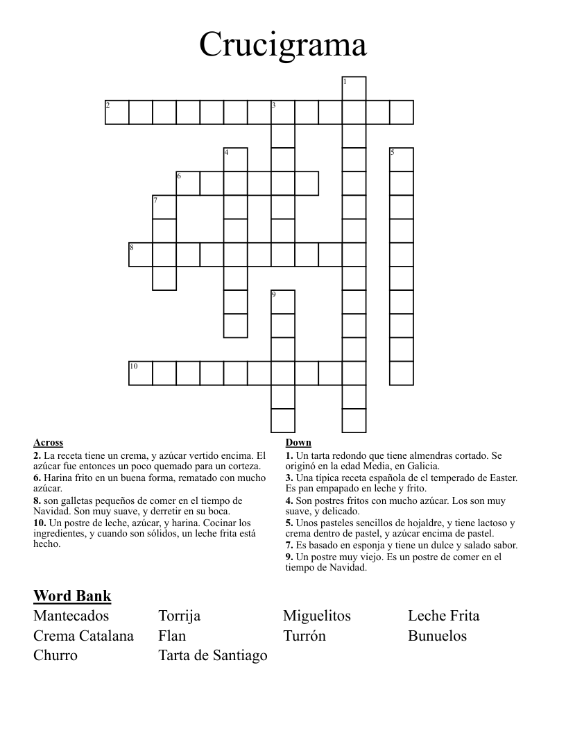 Crucigrama Crossword WordMint Crucigrama Crossword WordMint