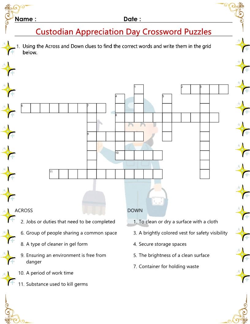 Custodian Appreciation Day Crossword Puzzle Bundle digital Download Etsy Israel Custodian Appreciation Day Crossword Puzzle Bundle digital Download Etsy Israel