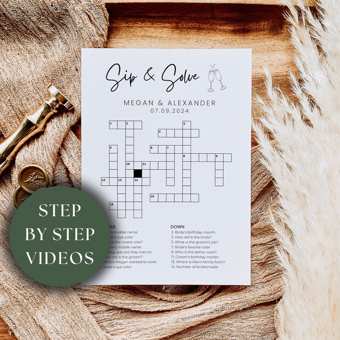 Custom Wedding Small Crossword Puzzle Personalized Wedding Fun Game Bridal Shower Game Wedding Table Cards Ideas Fully Editable Game Etsy Custom Wedding Small Crossword Puzzle Personalized Wedding Fun Game Bridal Shower Game Wedding Table Cards Ideas Fully Editable Game Etsy