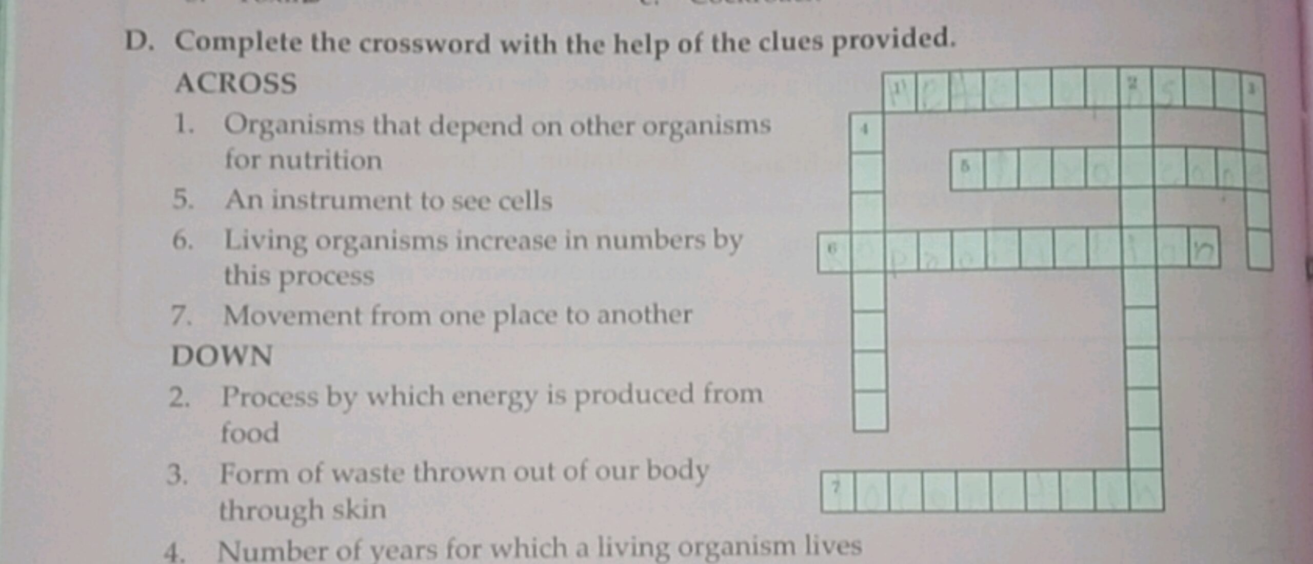 D Complete The Crossword With The Help Of The Clues Provided ACROSS Org