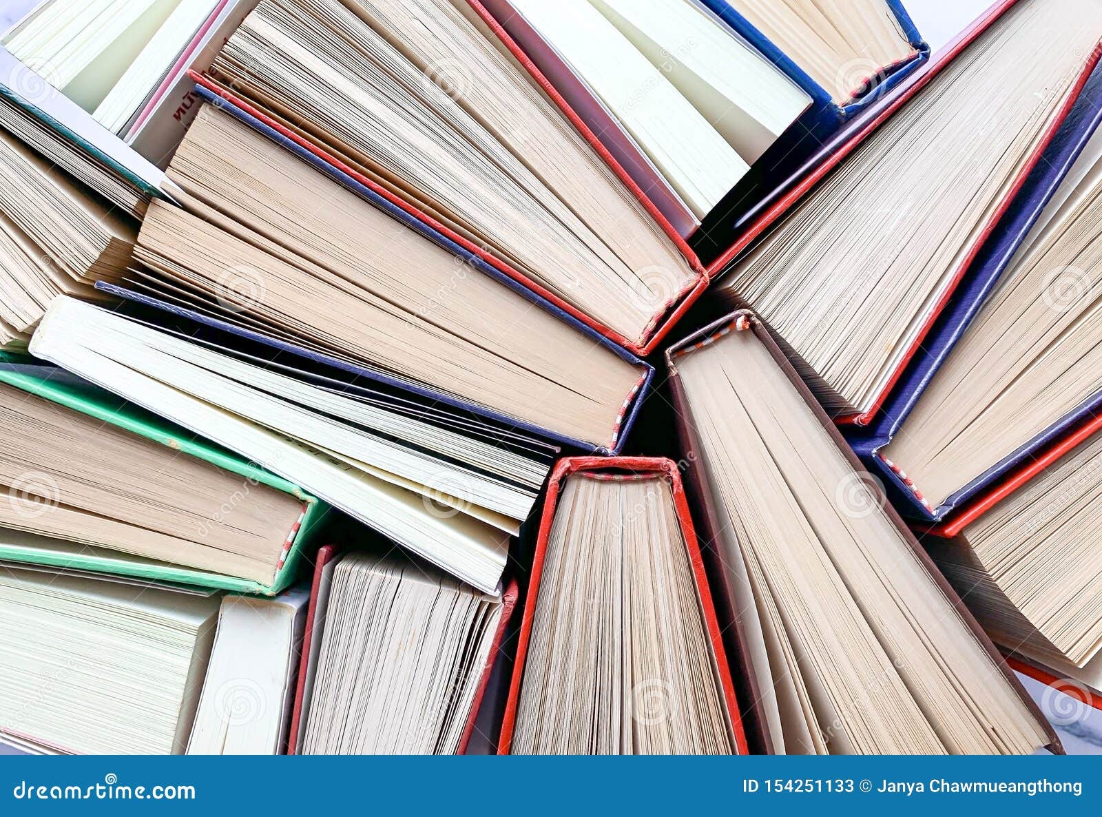 Disorderly Arrangement the Top View Of The Texture And The Background Of Many Old Hardcover Books Stock Image Image Of Books Copy 154251133