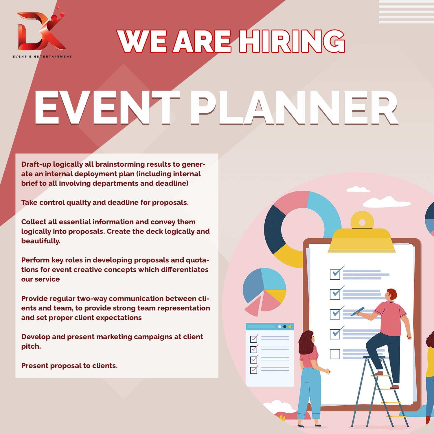 DK Entertainment Hiring Event Planner
