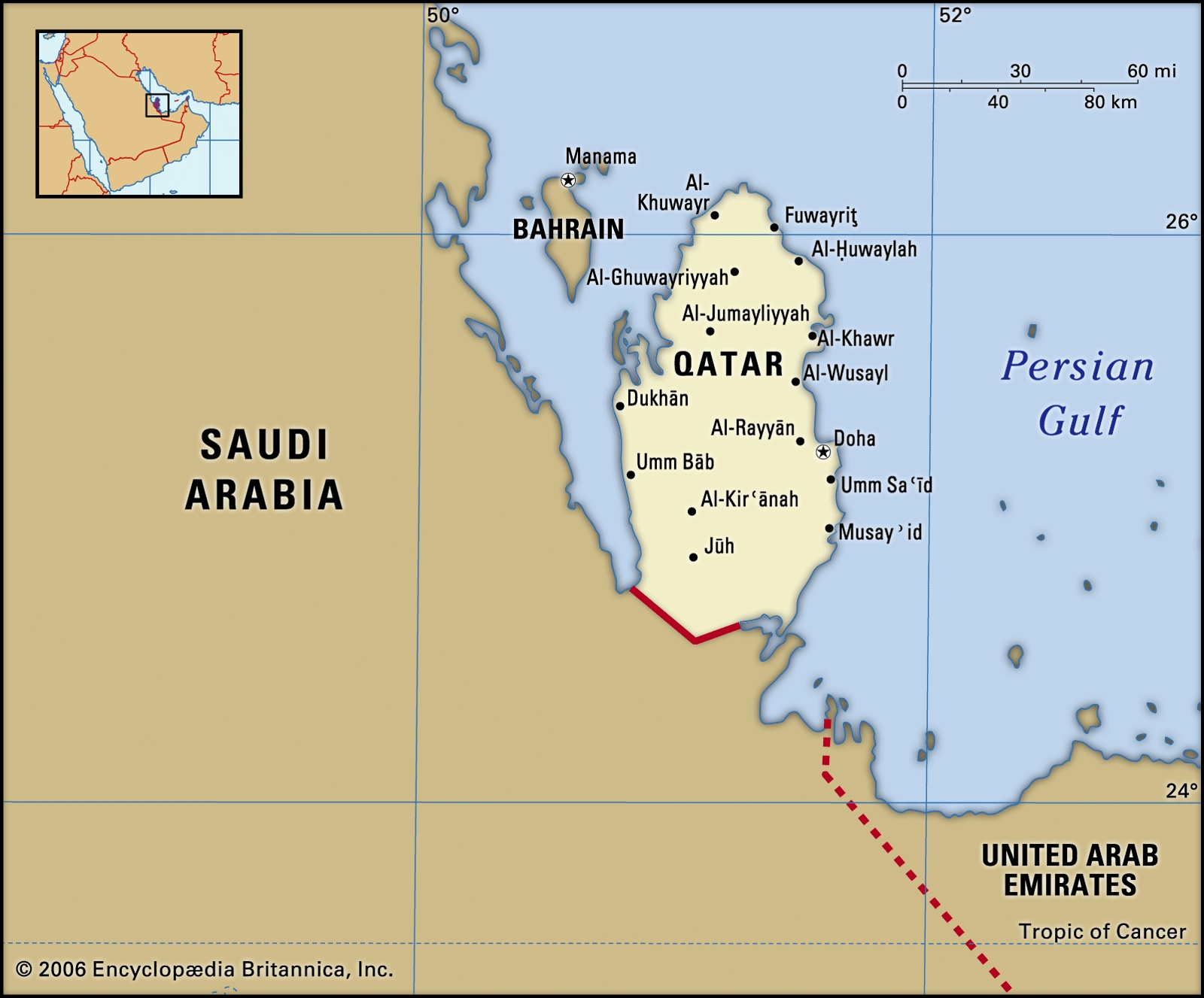 Doha City Qatar Map History Britannica