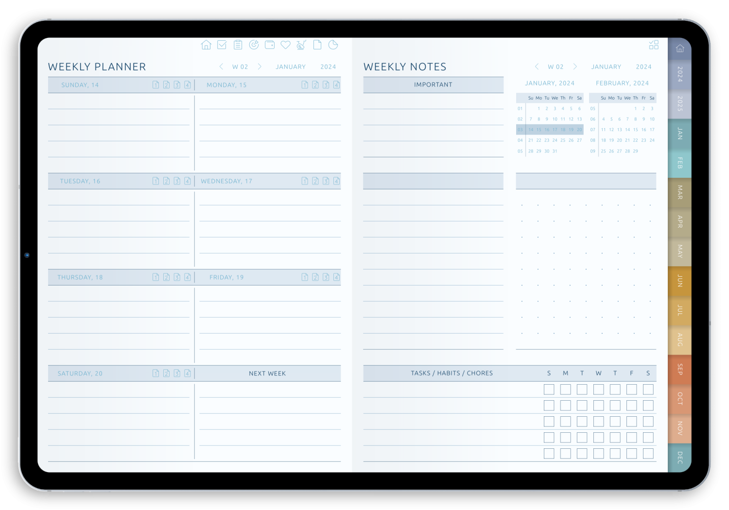 Download Weekly Digital Planner PDF For GoodNotes IPad Dark Download Weekly Digital Planner PDF For GoodNotes IPad Dark
