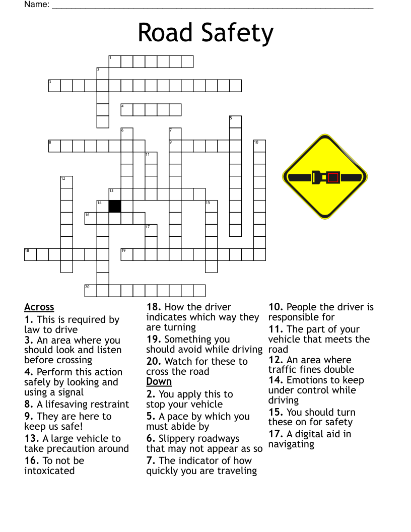Drive Safe Crossword WordMint