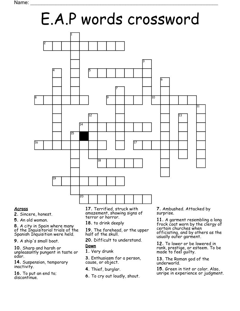 E A P Words Crossword WordMint E A P Words Crossword WordMint