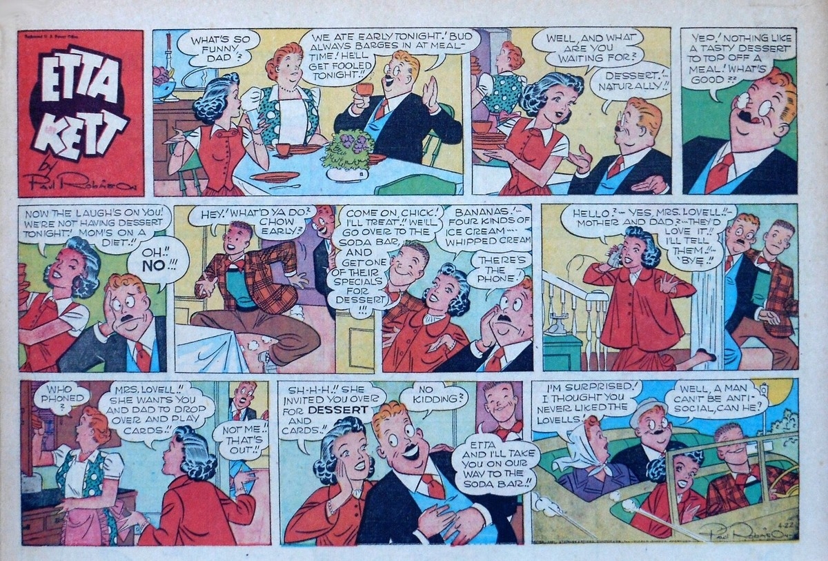 Etta Kett By Paul Robinson Large Half page Color Sunday Comic April 22 1951 EBay