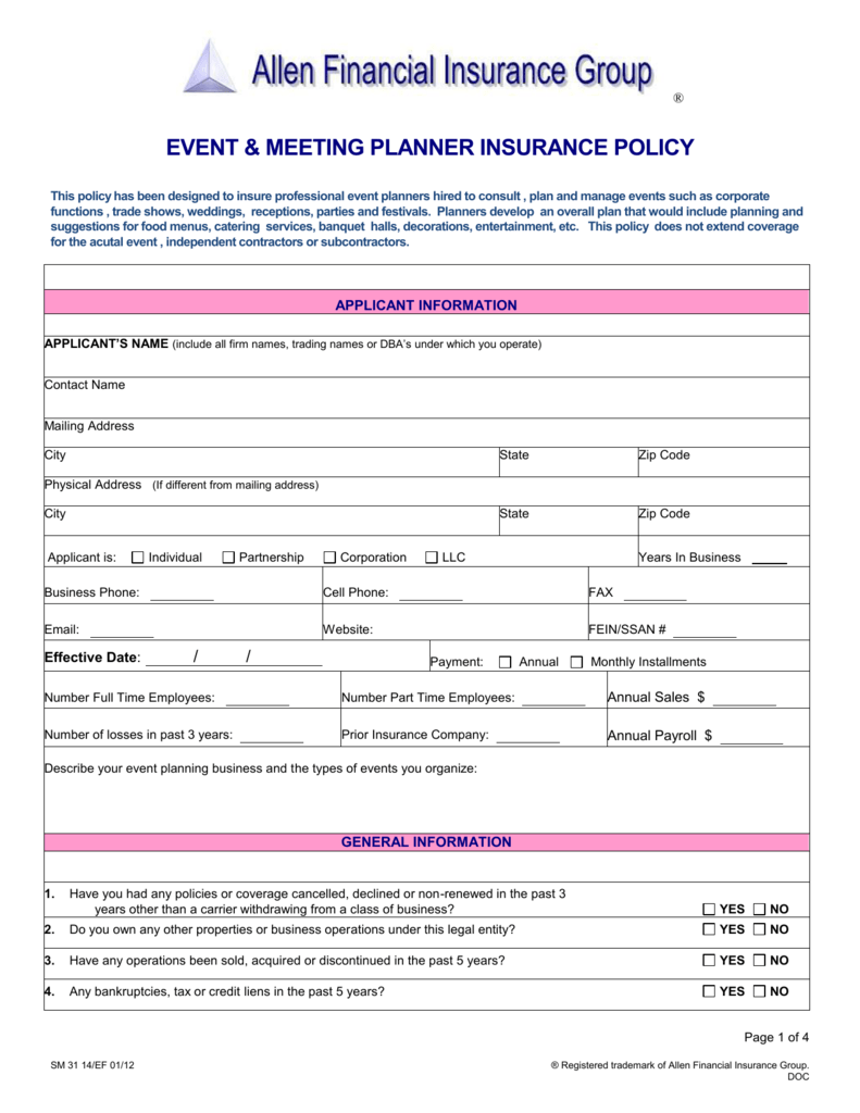 Event Planner Application Equestrian Insurance Group