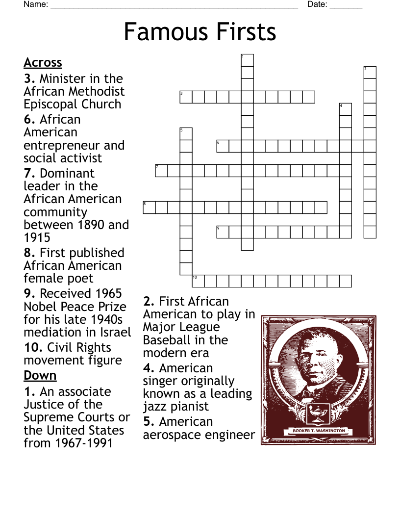Famous Firsts Crossword WordMint