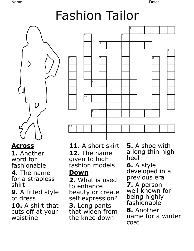 Fashion Tailor Crossword WordMint