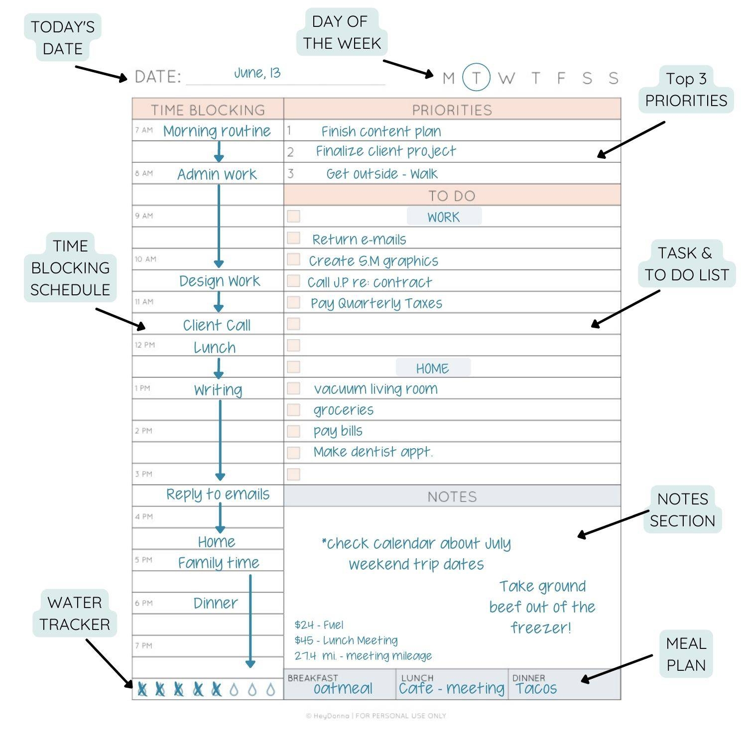time blocking planner time blocking planner