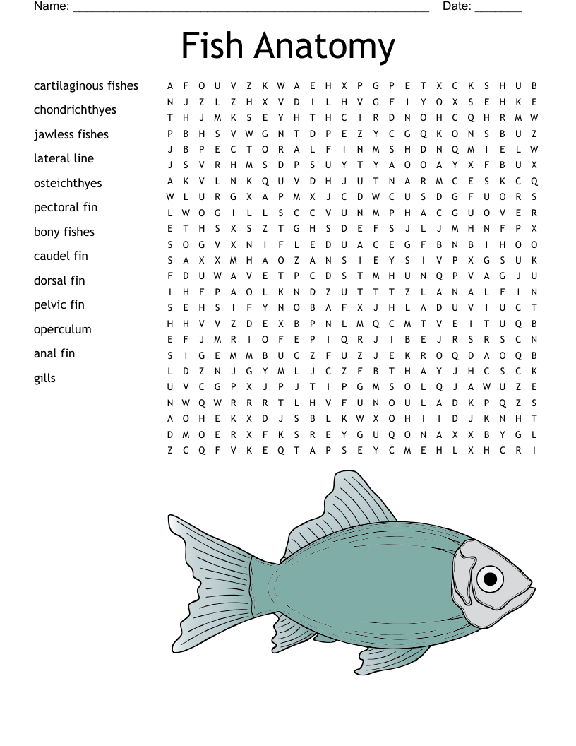 Fish Crossword WordMint Fish Crossword WordMint