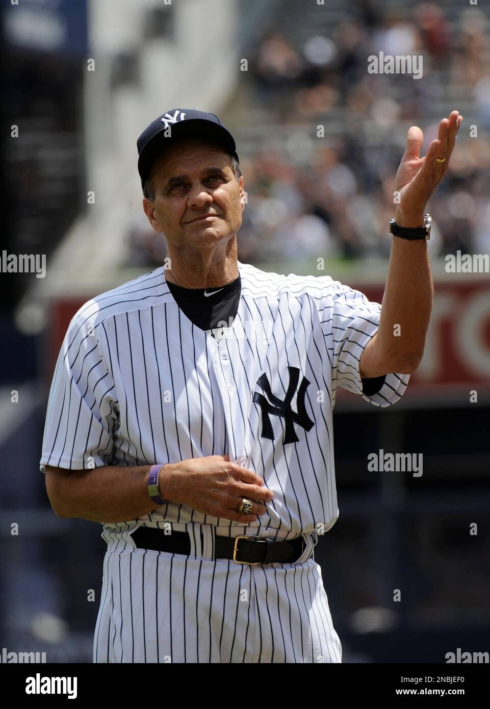 Former New York Yankees Manager Joe Torre Reacts During Old Timers Day Ceremonies Sunday June 26 2011 At Yankee Stadium In New York AP Photo Bill Kostroun Stock Photo Alamy