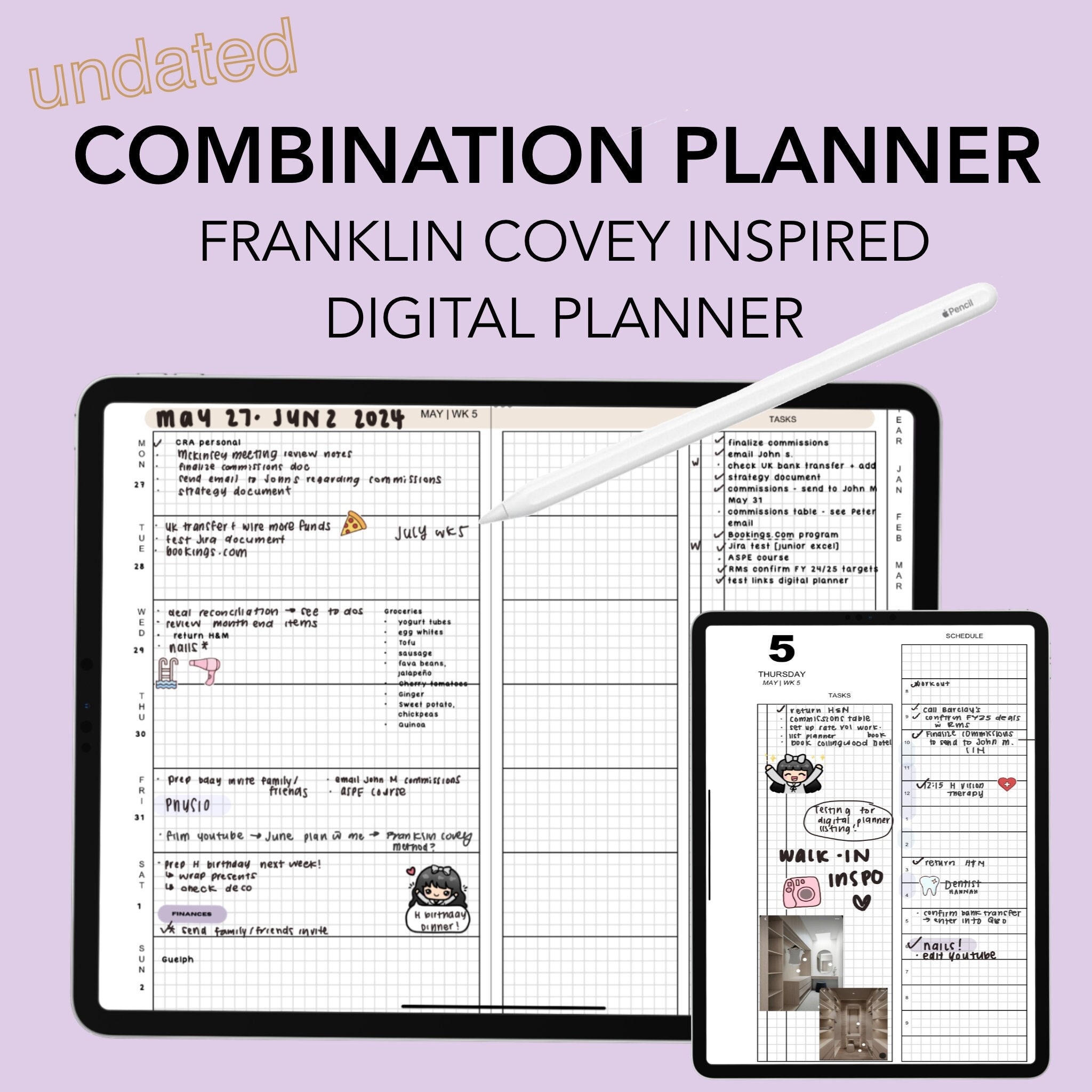 Franklin Covey Inspired Digital Planner Combination Method PDF Etsy