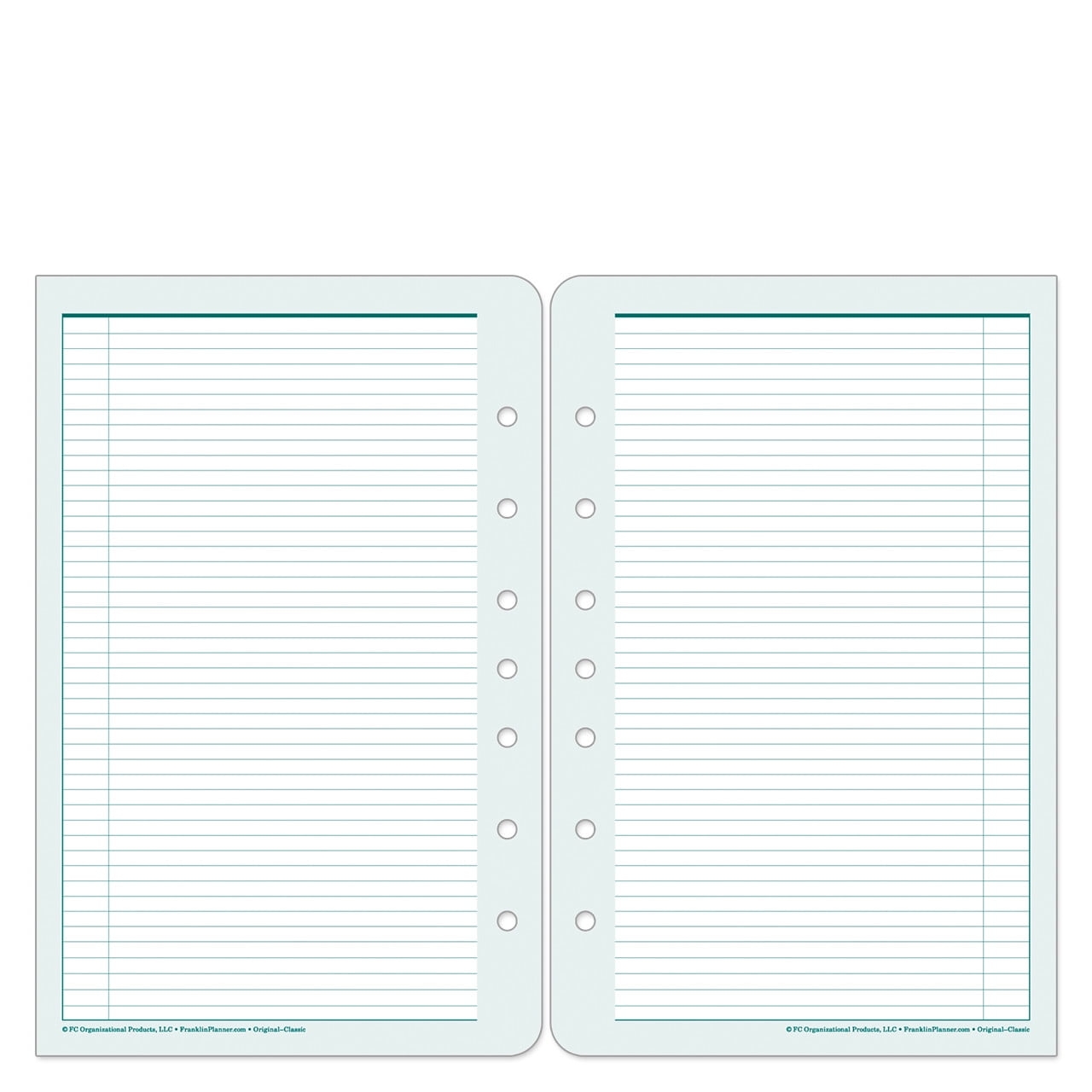 FranklinCovey Original Planner Paper Refill Day Organizer Classic Size Lined Pages Walmart