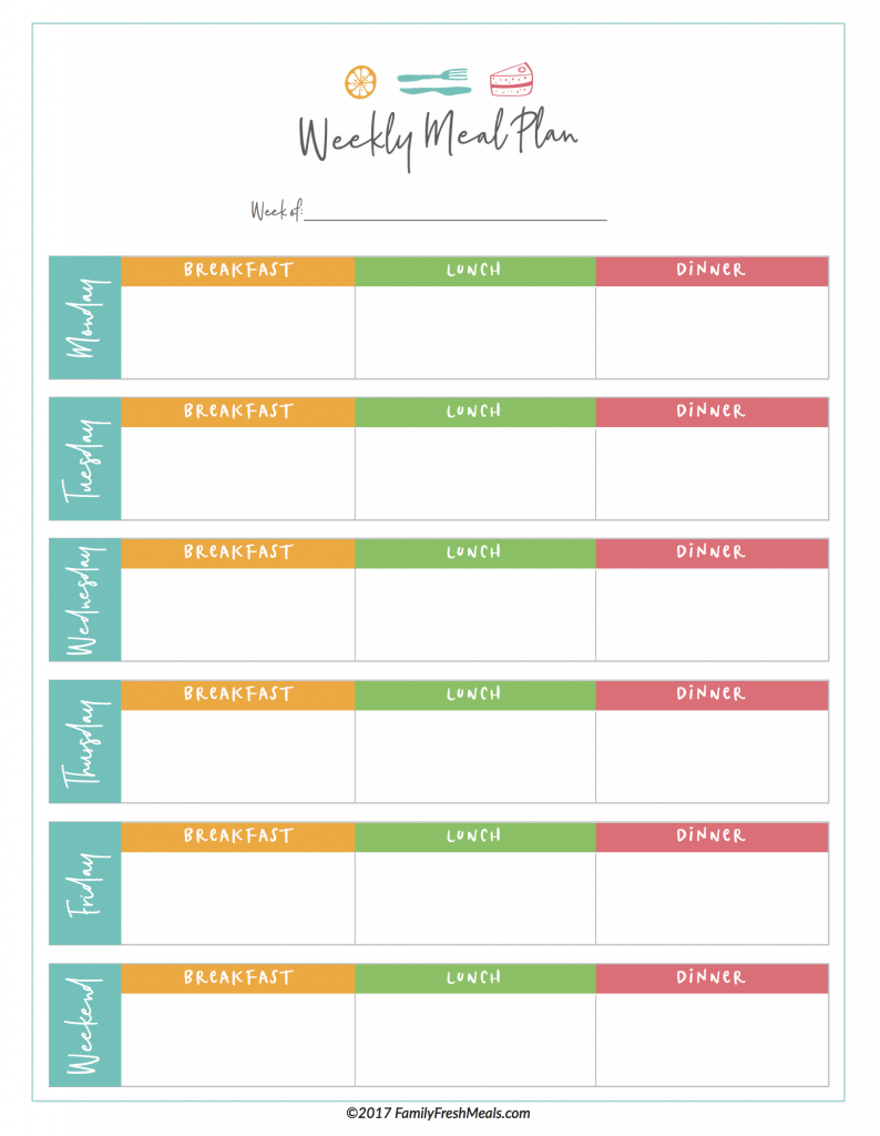 printable meal planner