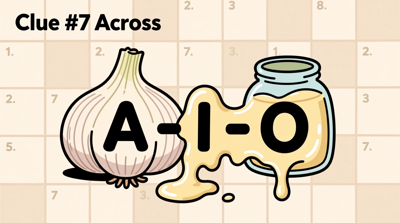 Garlic Mayo Crossword Clue Answer AIOLI 5 Letters