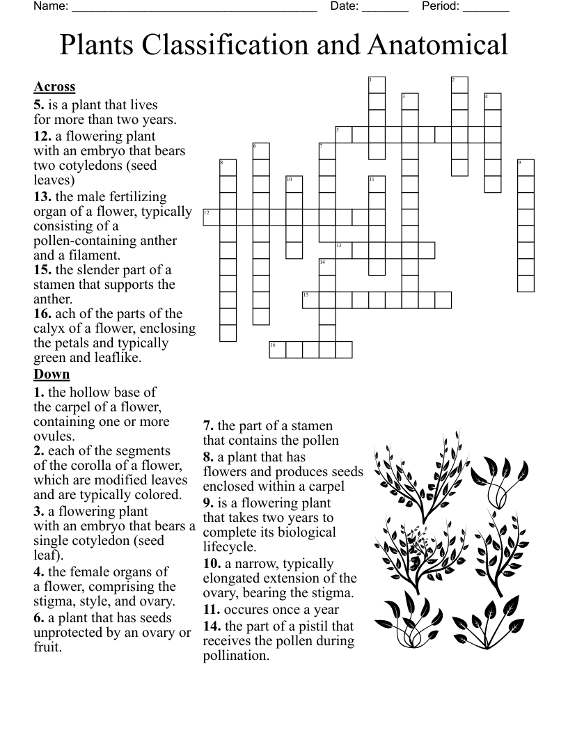 GROWING PLANTS 1 Crossword WordMint GROWING PLANTS 1 Crossword WordMint