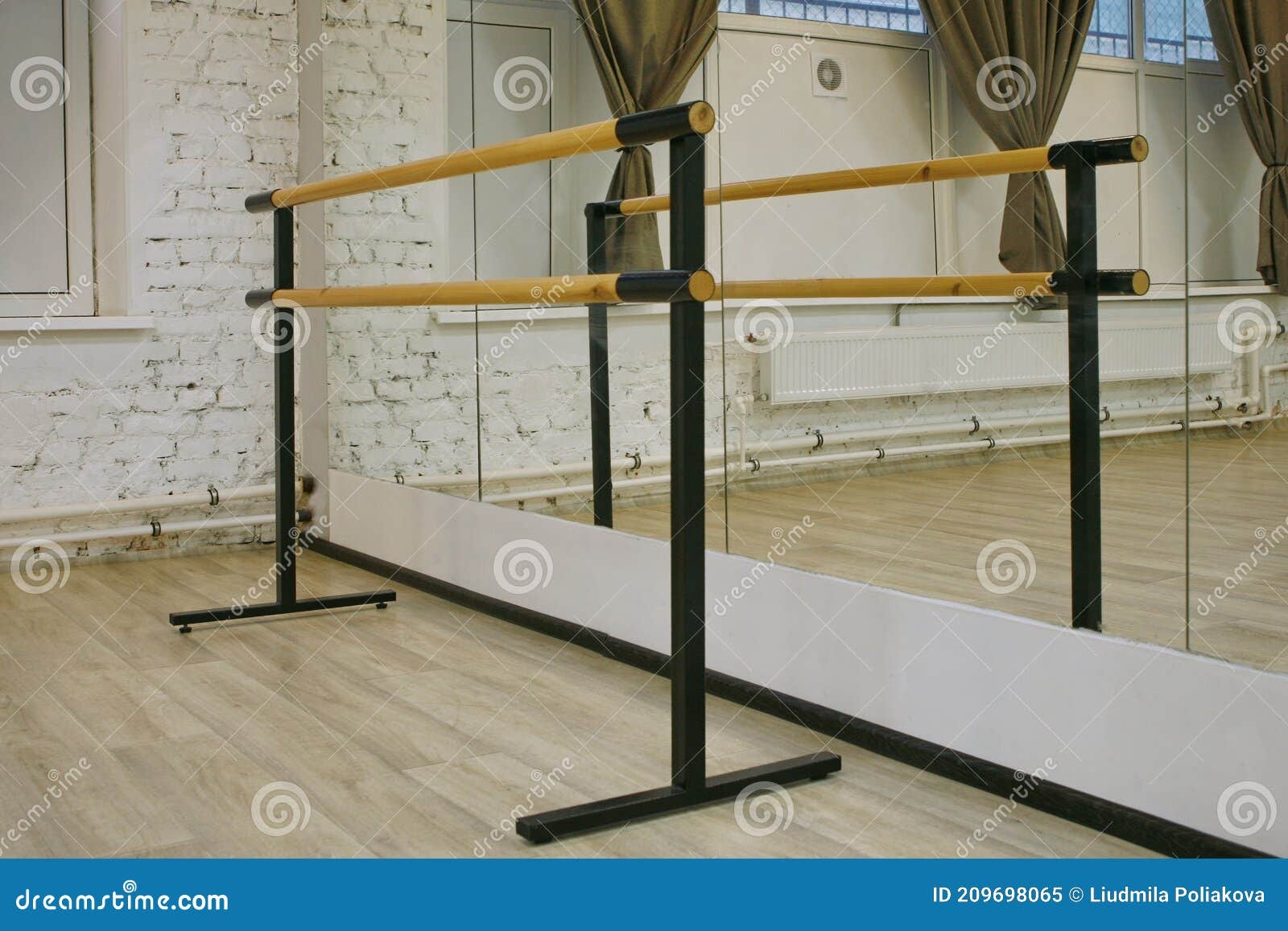 handrail in ballet studio