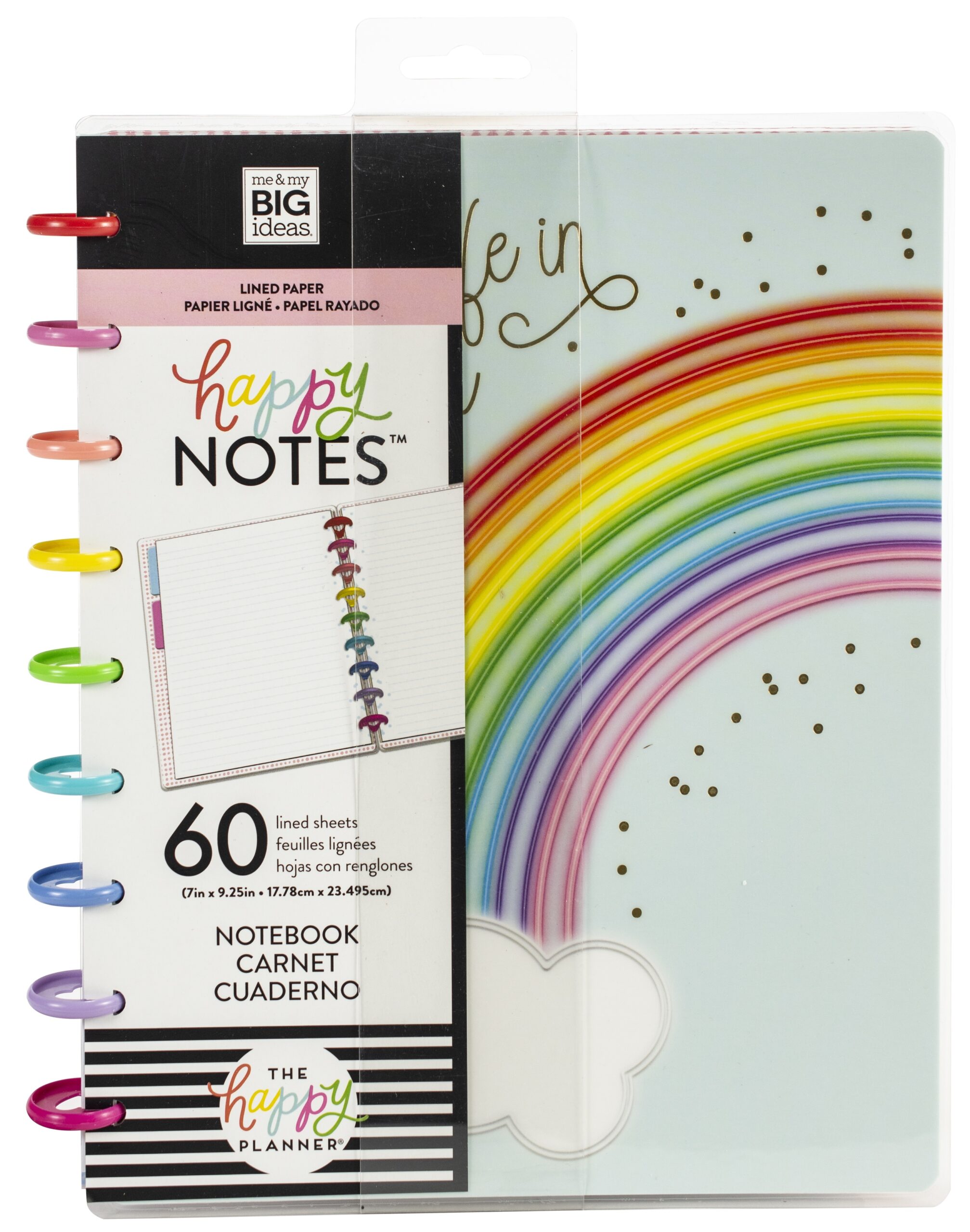 Happy Planner Medium Notebook W 60 Sheets Live Life In Color Lined 673807612679 Happy Planner Medium Notebook W 60 Sheets Live Life In Color Lined 673807612679