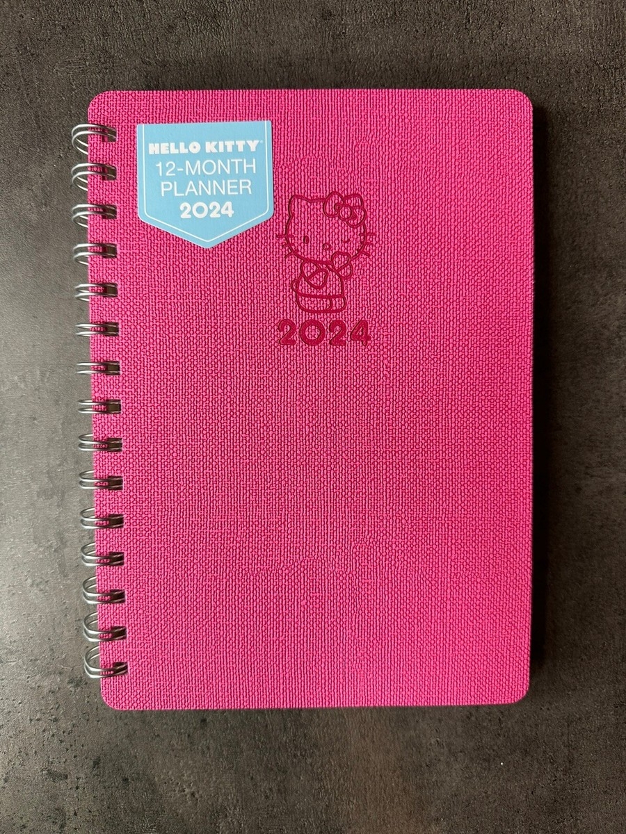 Hello Kitty 2024 Planner Monthly Weekly Layouts Notes Pages 6x8 Spiral Pink EBay