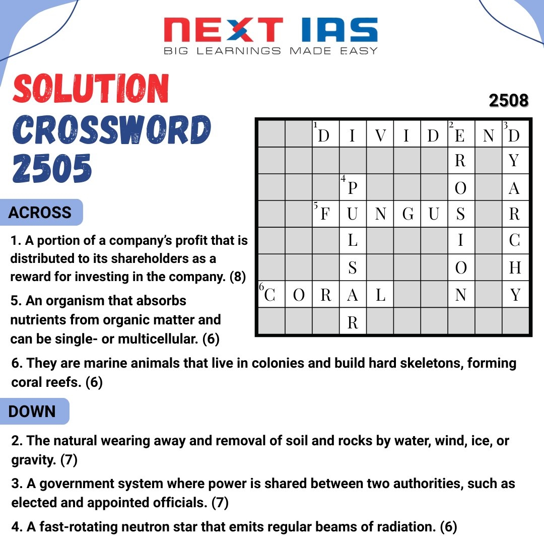 Here Are The Answers To This Week s Sunday Crossword 2508 Did You Get Them All Right Stay Tuned For The Next Edition nextias sundaycrossword upscquiz upscpreparation civilservices iasaspirants learningmadefun currentaffairs upscmains