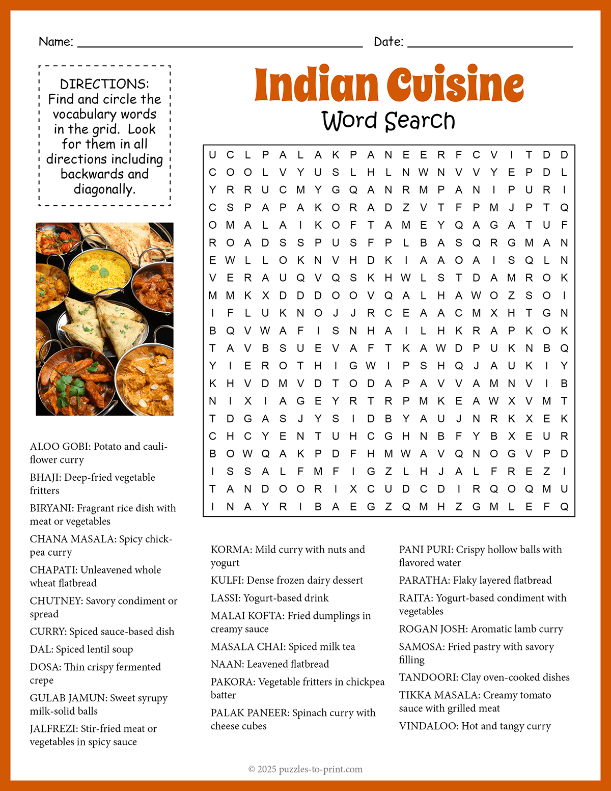 flatbread from india crossword