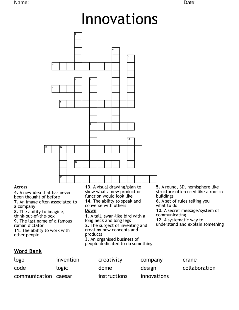Innovations Crossword WordMint