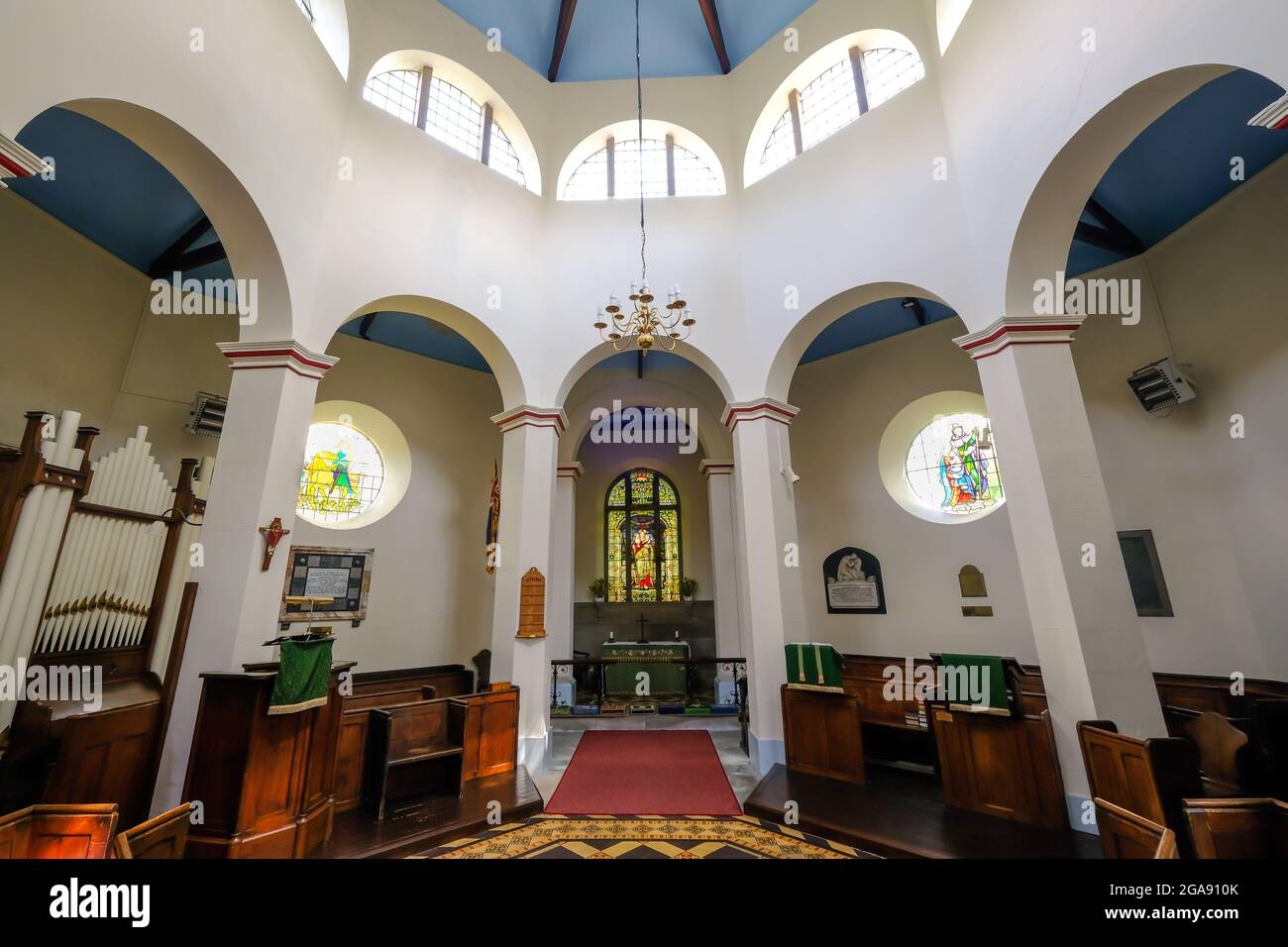 Interior Of The Church In The Derbyshire Village Of Stoney Middleton The Central Part Of The Church Has An Unusual Octagonal Shape Stock Photo Alamy