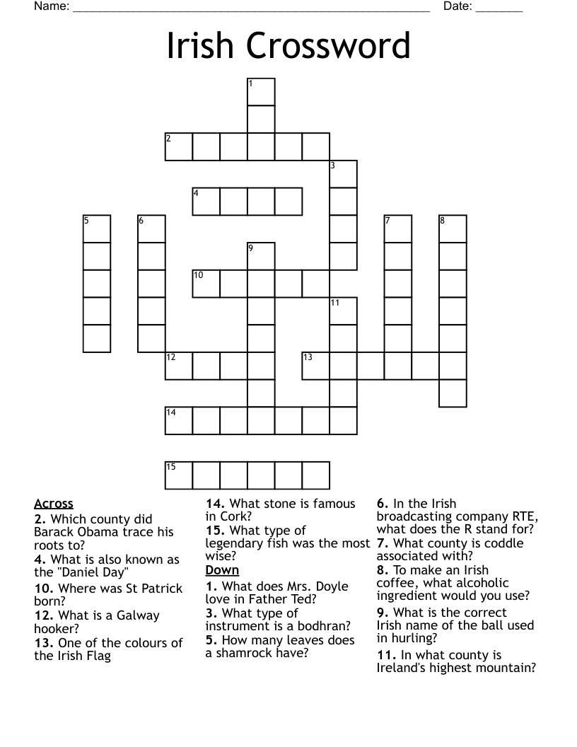 Irish Crossword WordMint