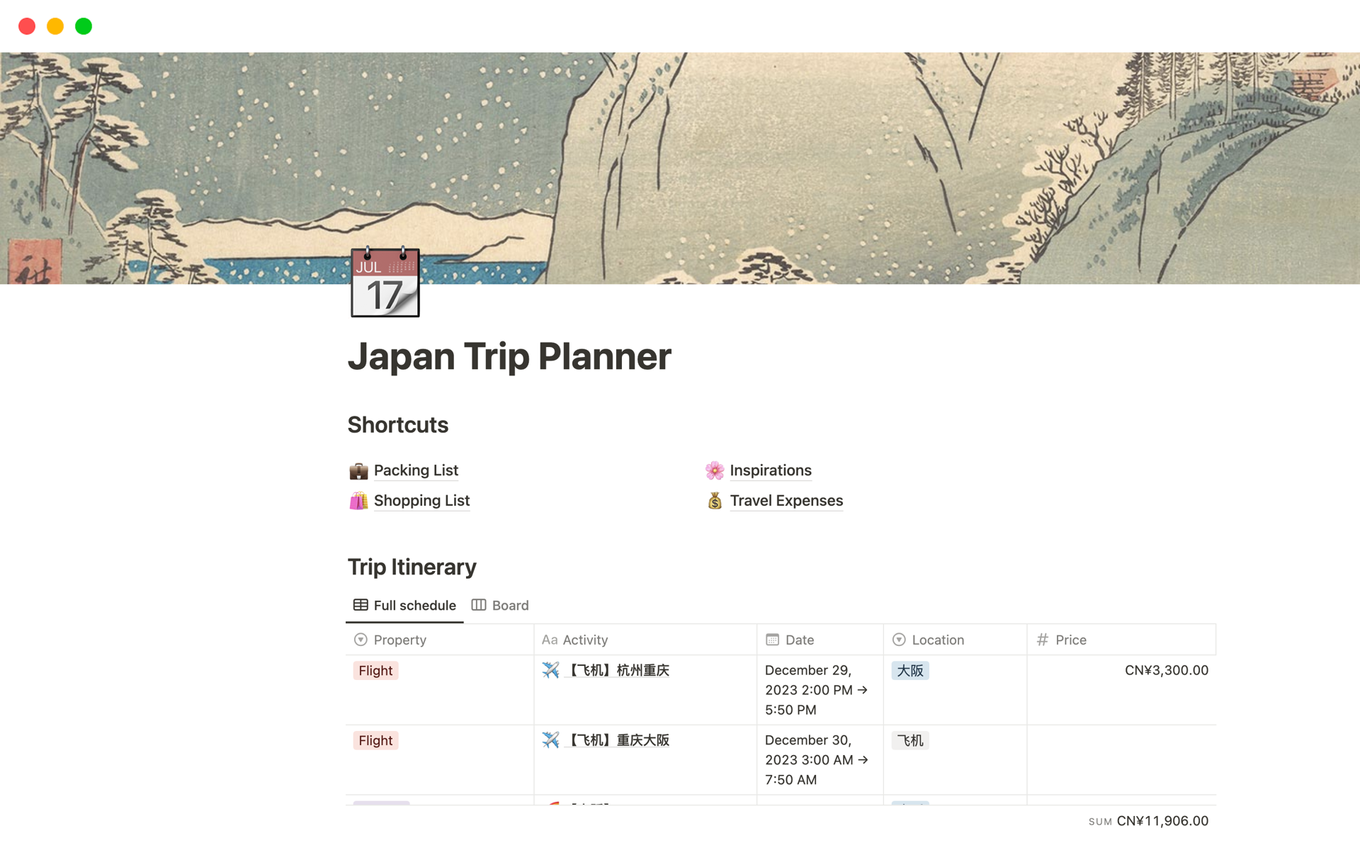 japan travel planner