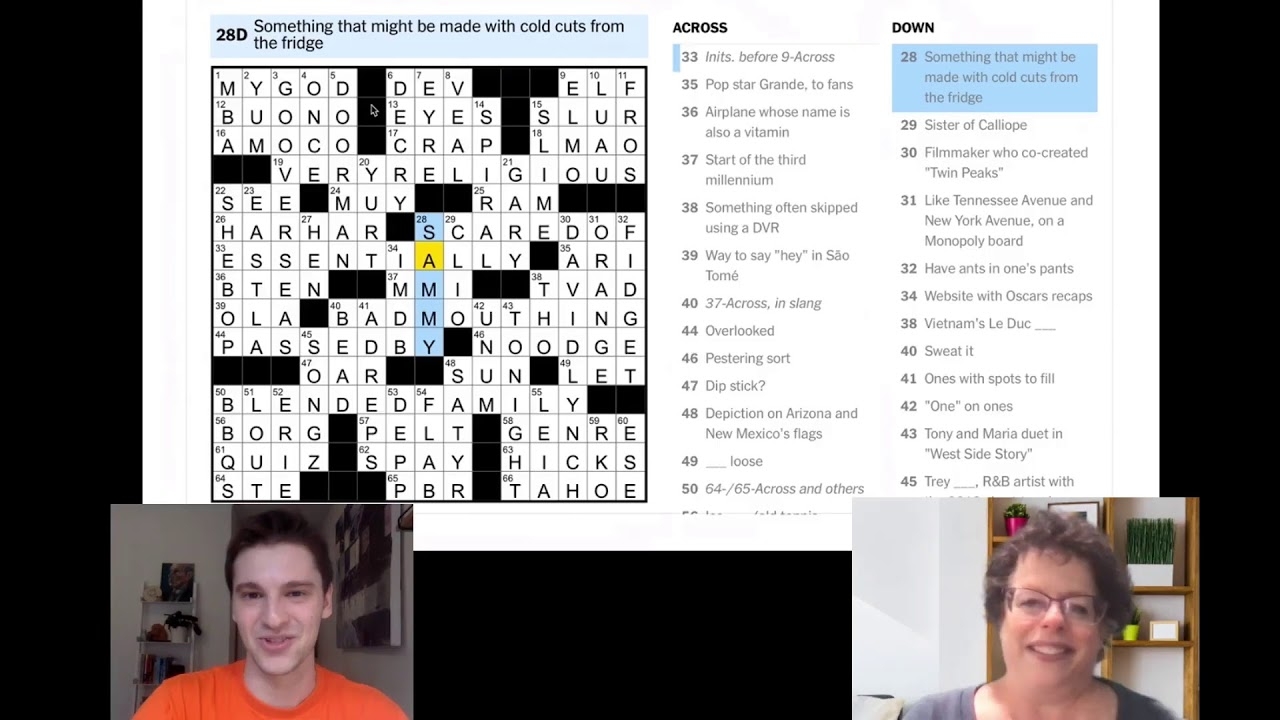 Join Deb Amlen And Sam Ezersky As They Solve Sam Ezersky s Thursday Puzzle YouTube