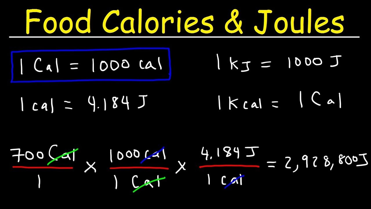 Joules Food Calories Kilojoules Unit Conversion With Heat Energy Physics Problems YouTube Joules Food Calories Kilojoules Unit Conversion With Heat Energy Physics Problems YouTube