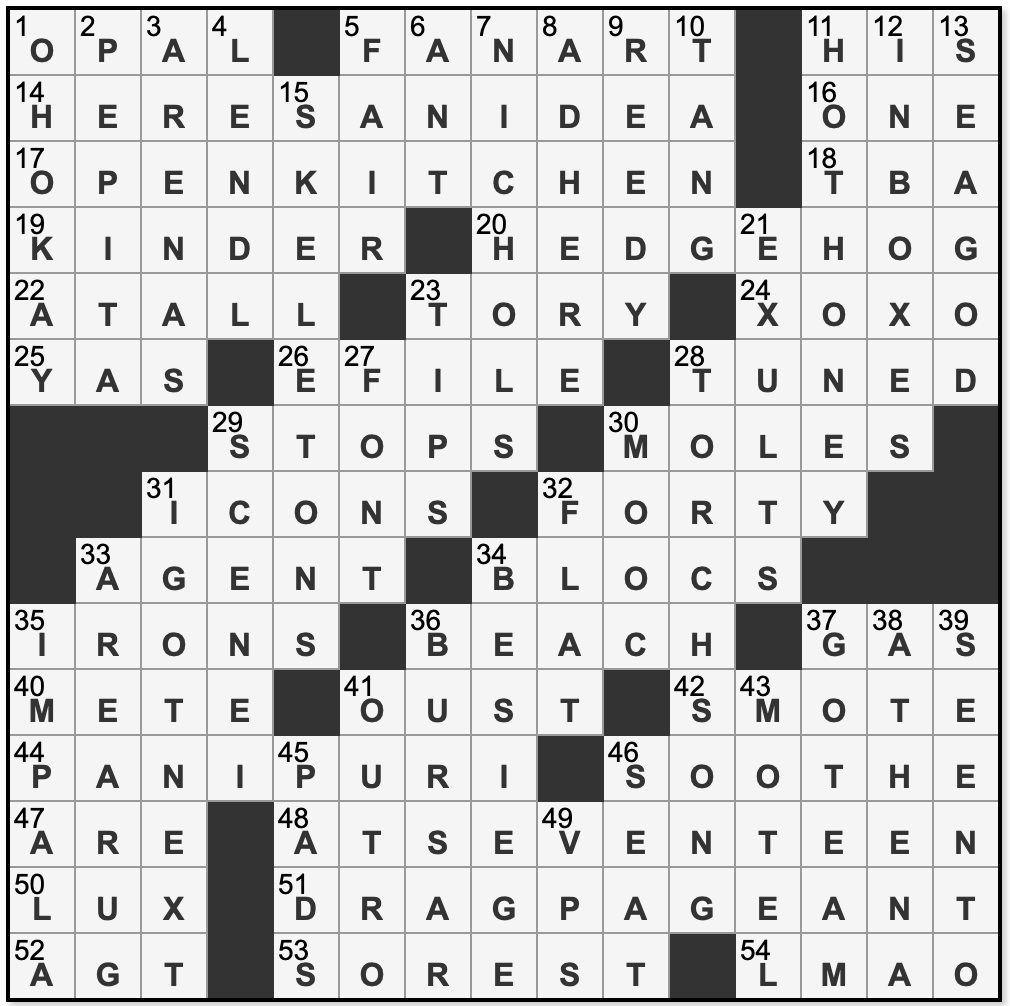 L A Times Crossword Corner Saturday April 5 2025 Enrique Henestroza Anguiano And Erik Agard