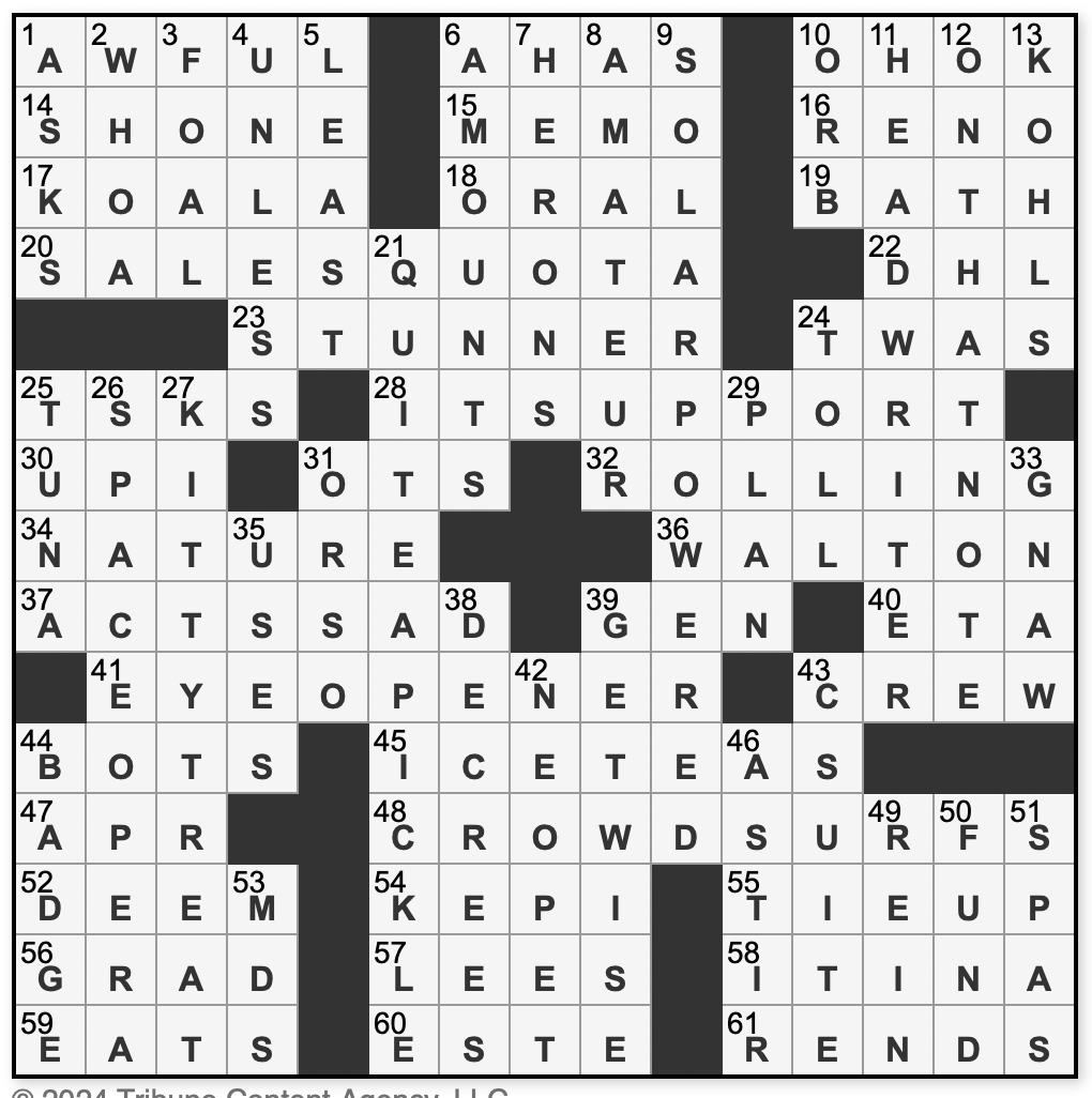 L A Times Crossword Corner Saturday February 10 2024 Rafael Musa