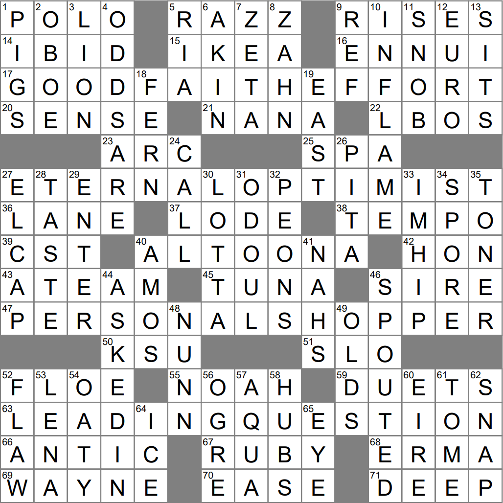 LA Times Crossword 20 Feb 23 Monday LAXCrossword