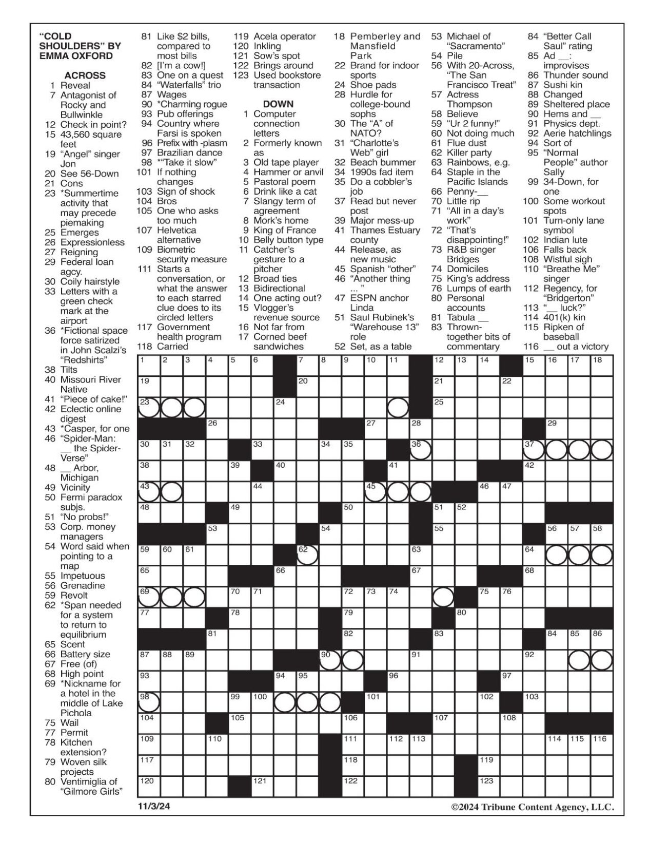 LA Times Crossword Nov 3 2024 Crosswords Yakimaherald