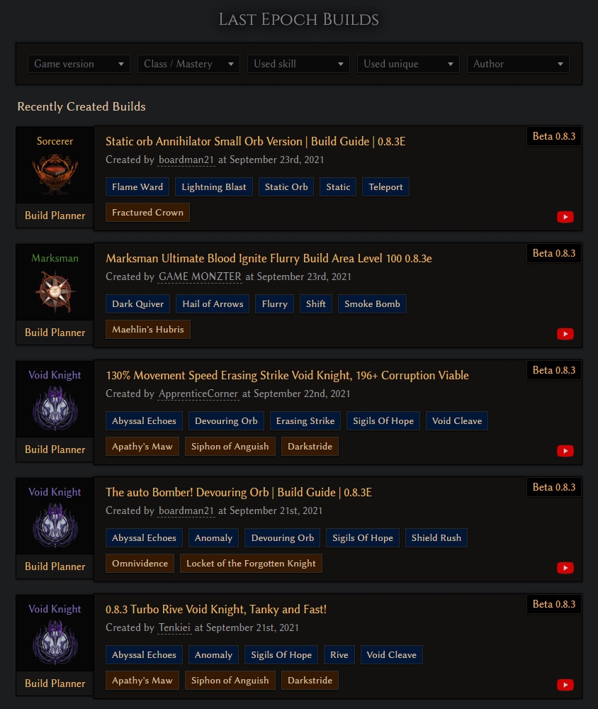 Last Epoch Tools Builds General Last Epoch Forums