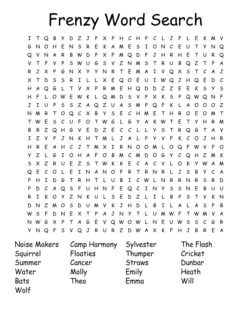 Looney Tunes Word Search WordMint
