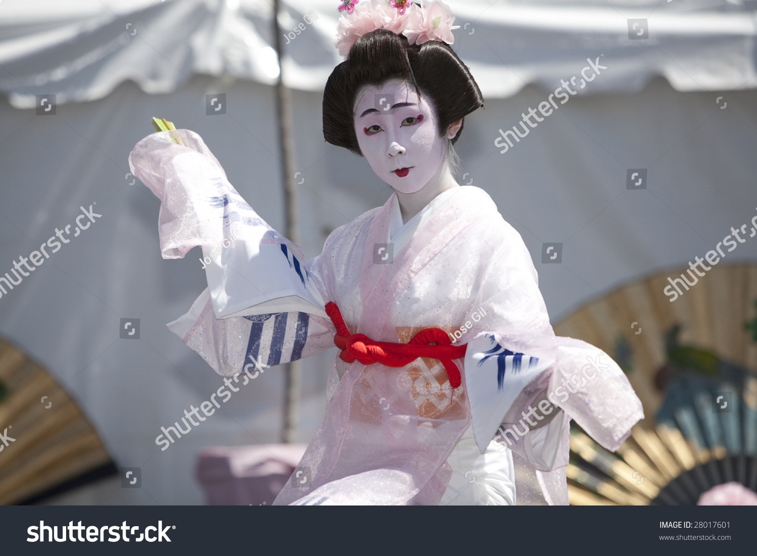 performer in a kimono