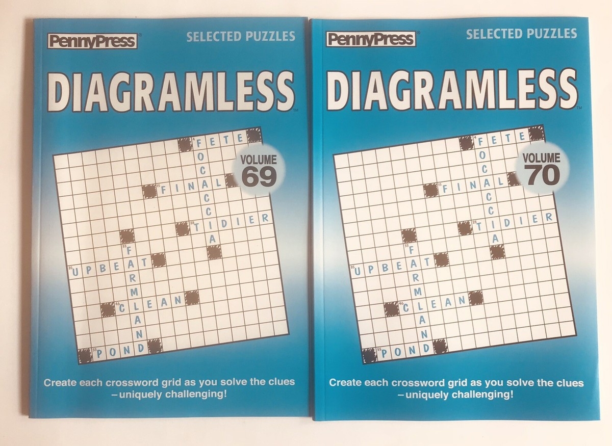 Lot Of 2 Diagramless Crossword Puzzles Books Penny Press Dell Variety 69 70 EBay
